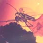 Rare Moth Fly Clinging On Botanical In Dominican Amber